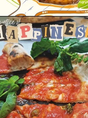 Red pizza crowned with generous fresh basil